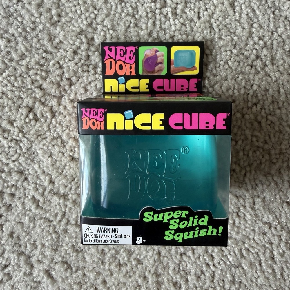 NeeDoh Nice Cube BLUE Squeeze Squish Toy Schylling New